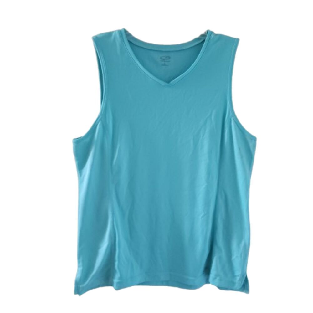 Champion C9 Turquoise Blue V-Neck Athletic Tank Top Size L